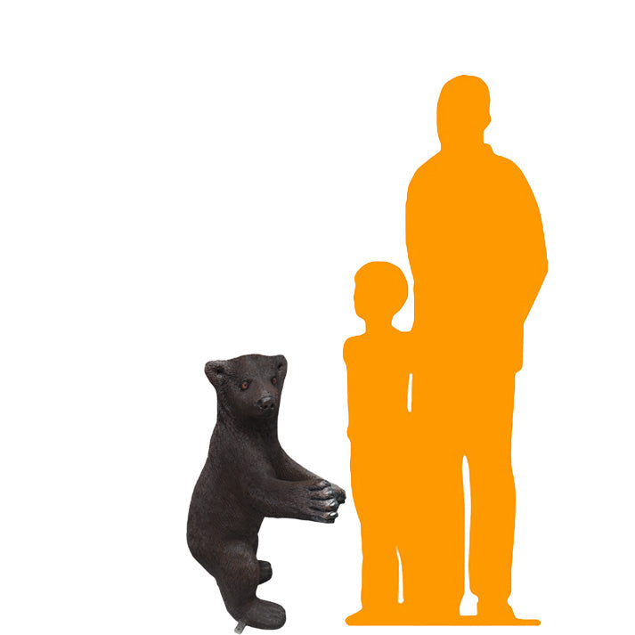 Black Baby Bear Cub Statue