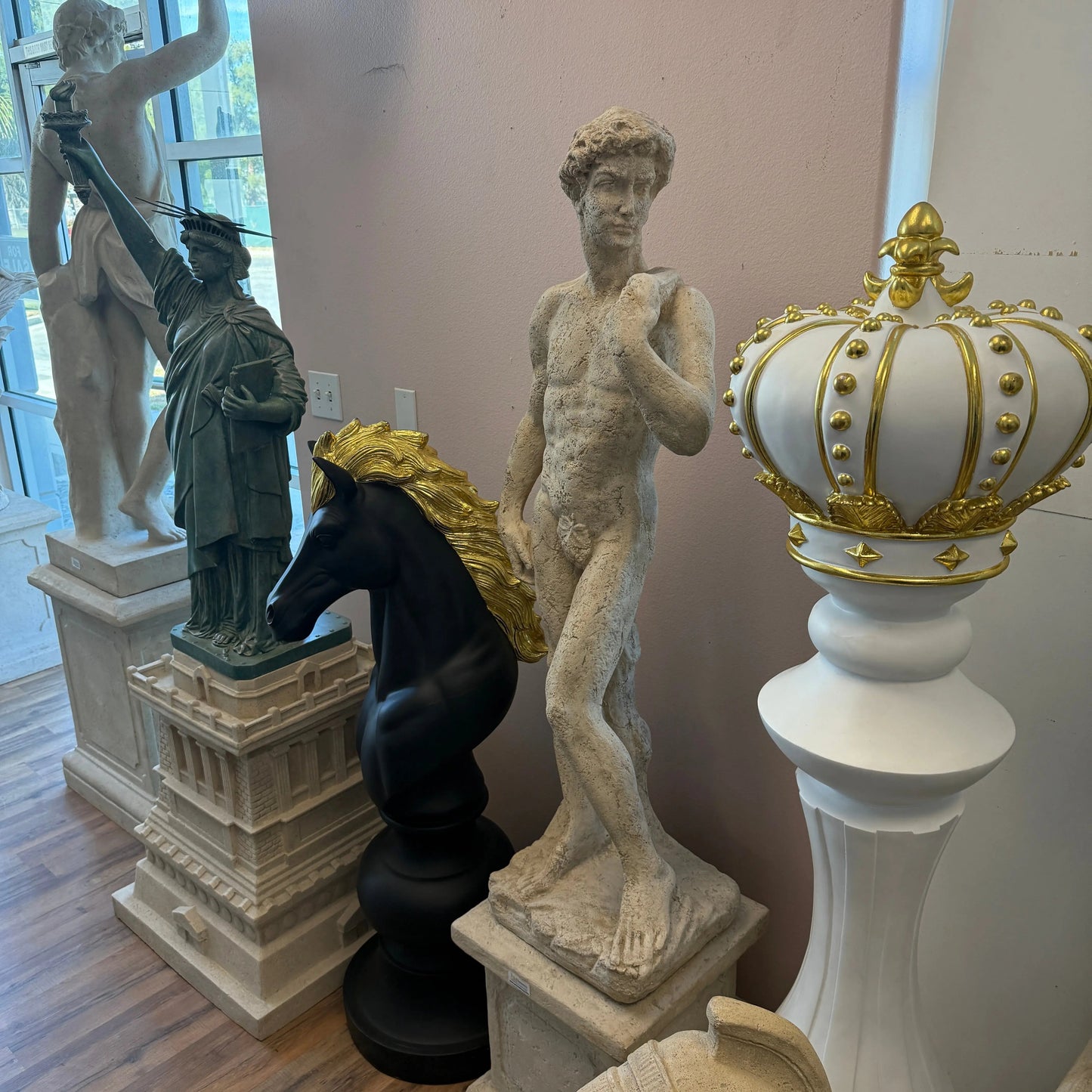 Stone David on Base Statue LS0210-030322-H