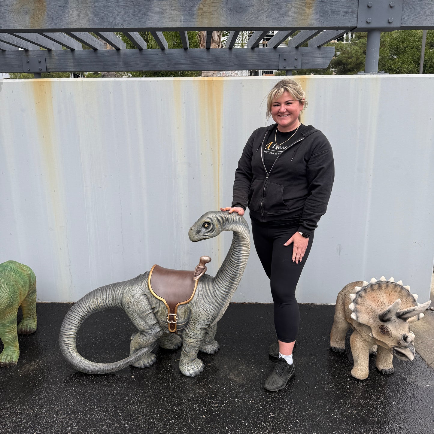 Small Apatosaurus Dinosaur With Saddle Statue