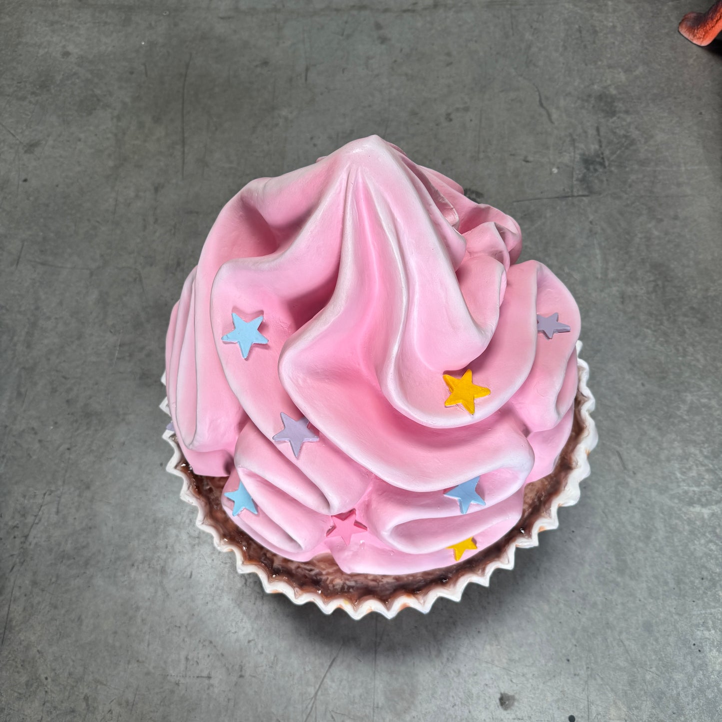 Pink Cupcake Statue With Stars