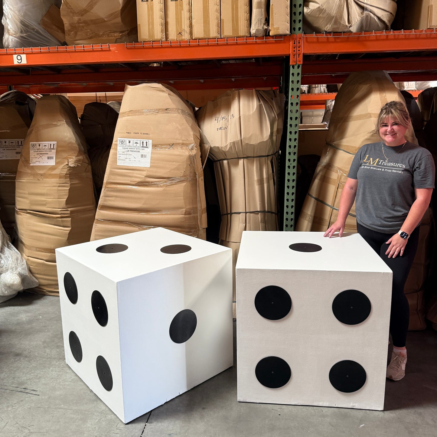 Giant Dice Set Over Size Statue