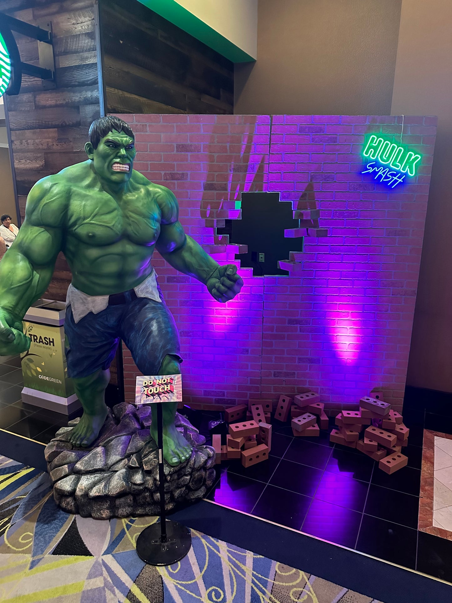 Angry Green Man Standing Super Hero Statue