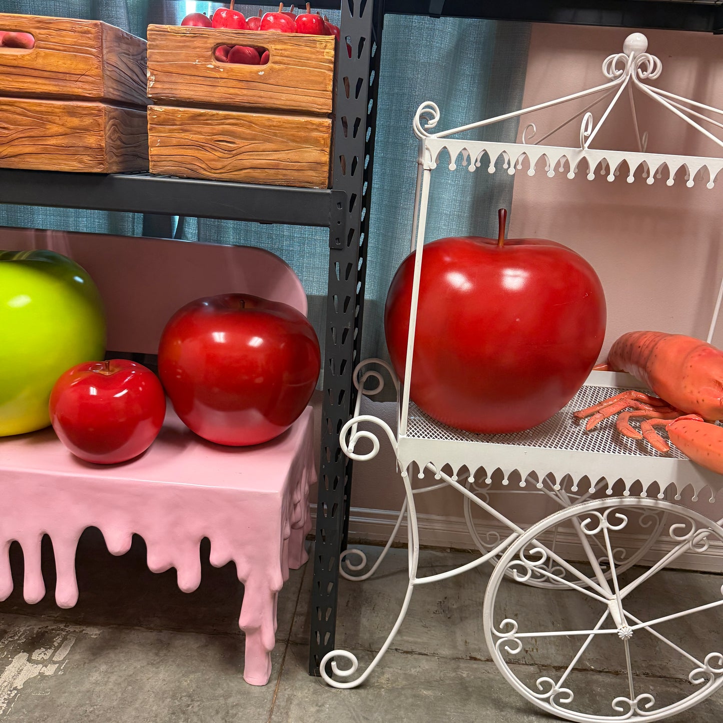 Large Red Apple Statue