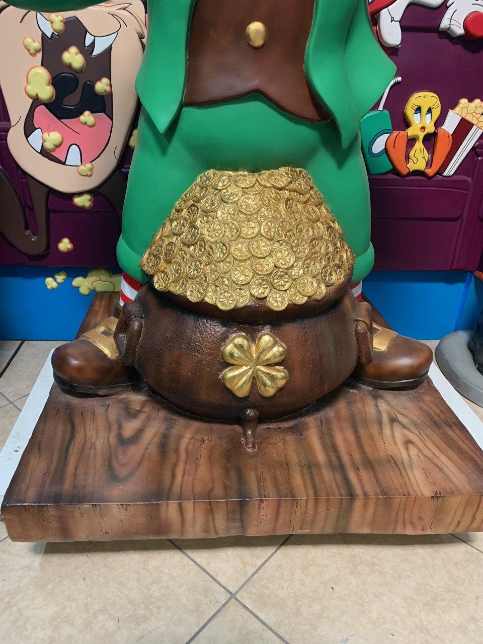 Leprechaun With Gold Life Size Statue