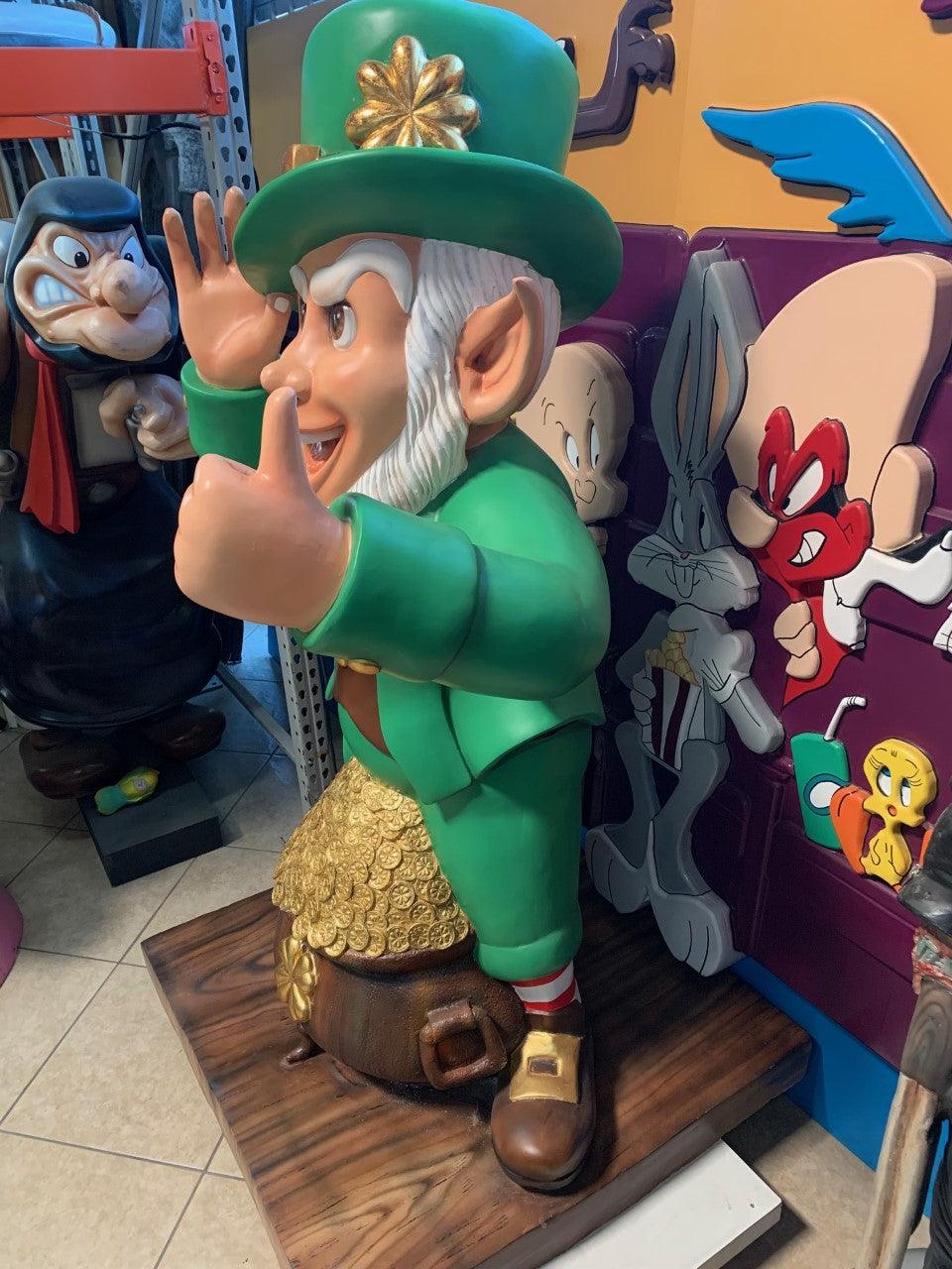 Leprechaun With Gold Life Size Statue