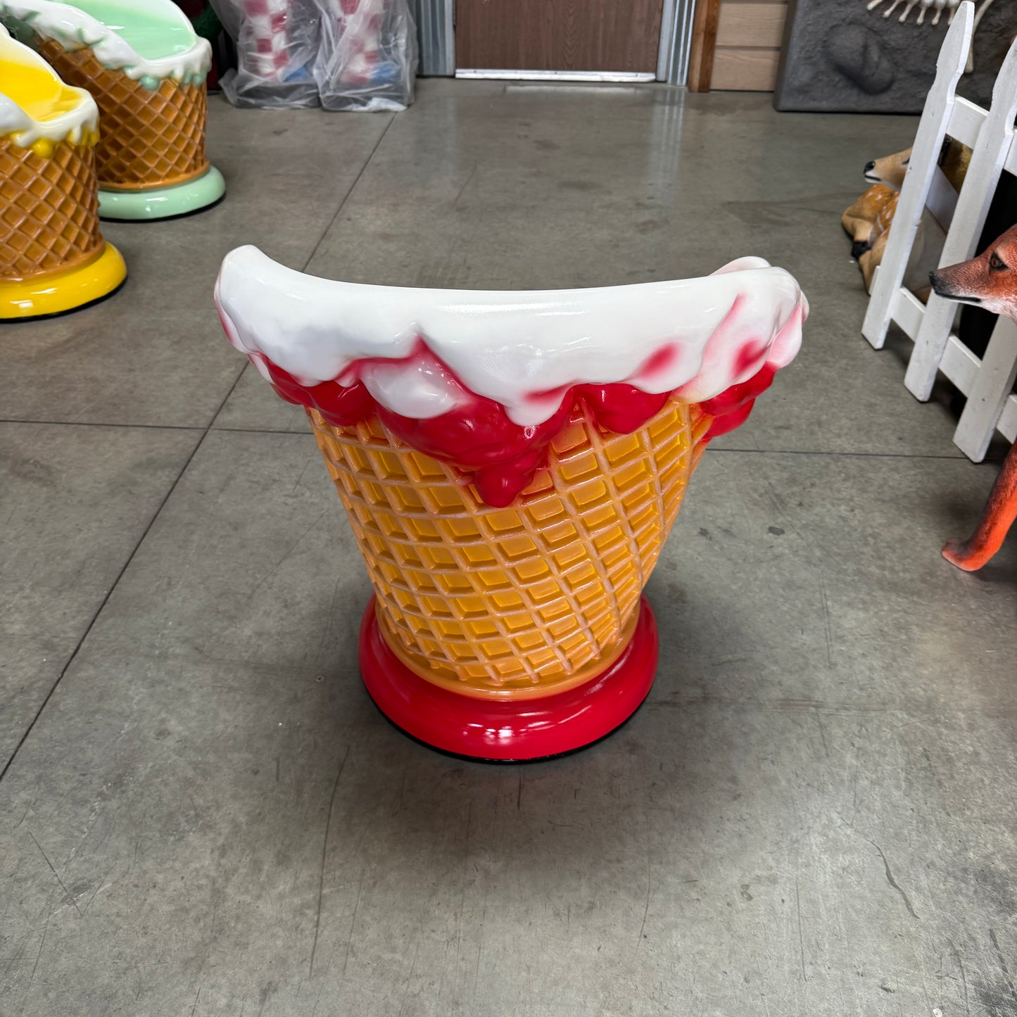 Strawberry Ice Cream Chair Statue