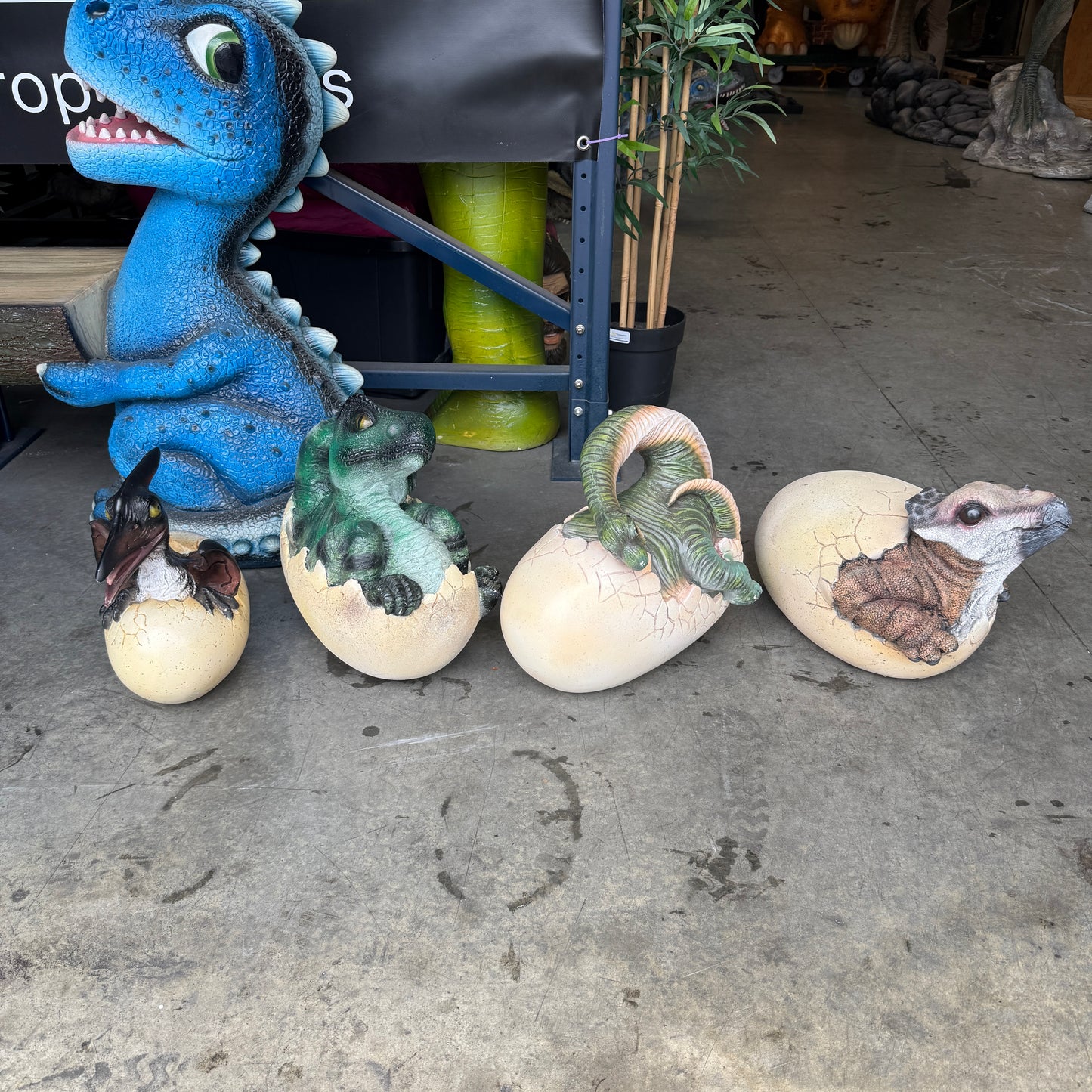 Hatching Pteranodon Dinosaur Egg Statue