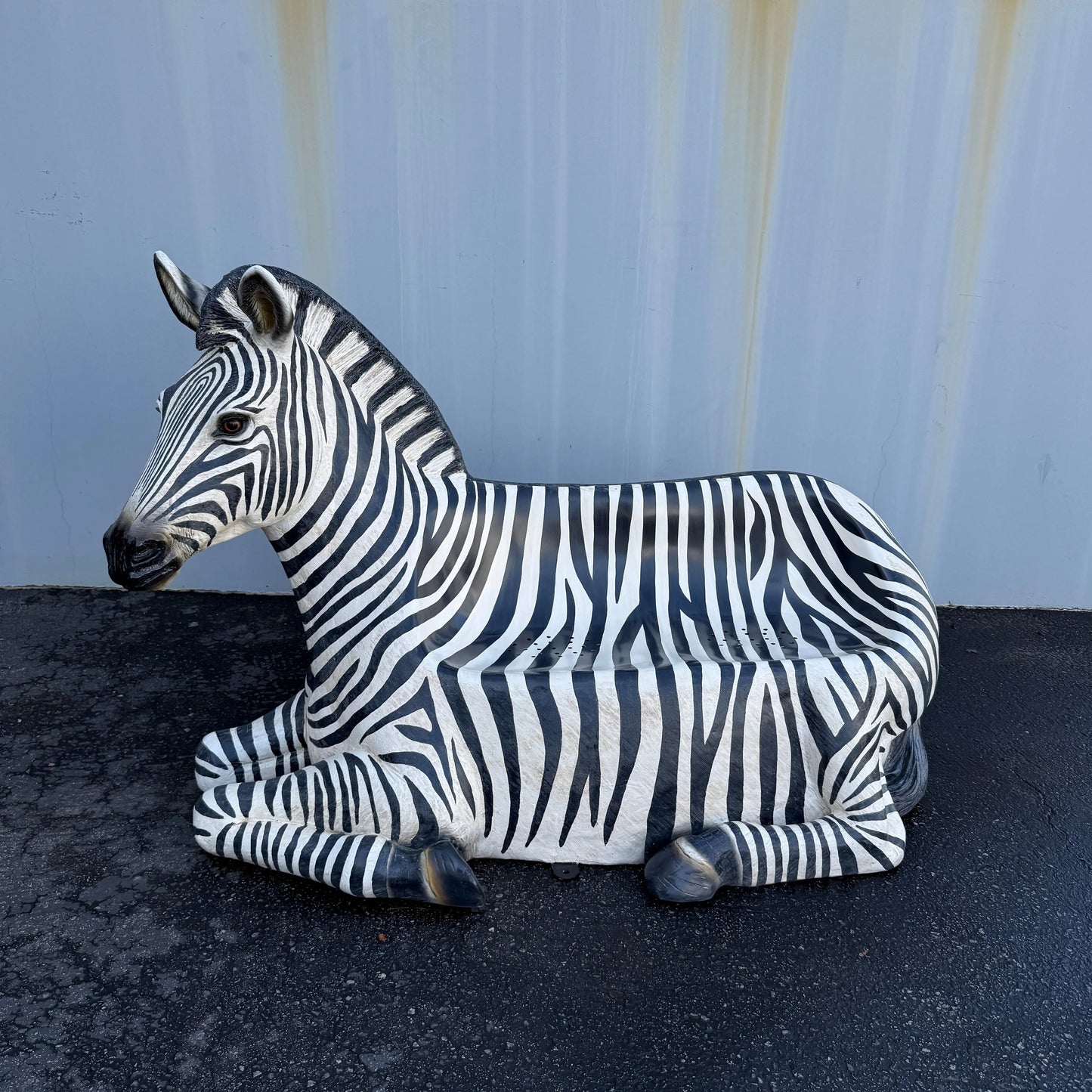 Zebra Bench Life Size Statue A0302-120058-H
