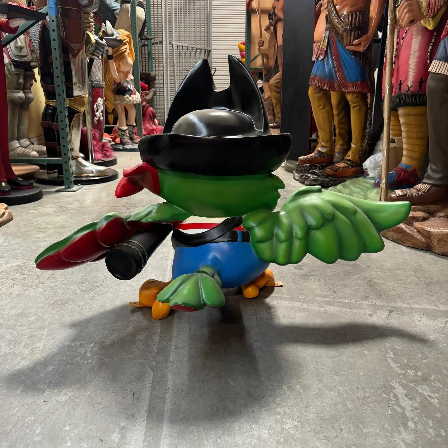 Comic Green Pirate Parrot Statue A0707-6015-T