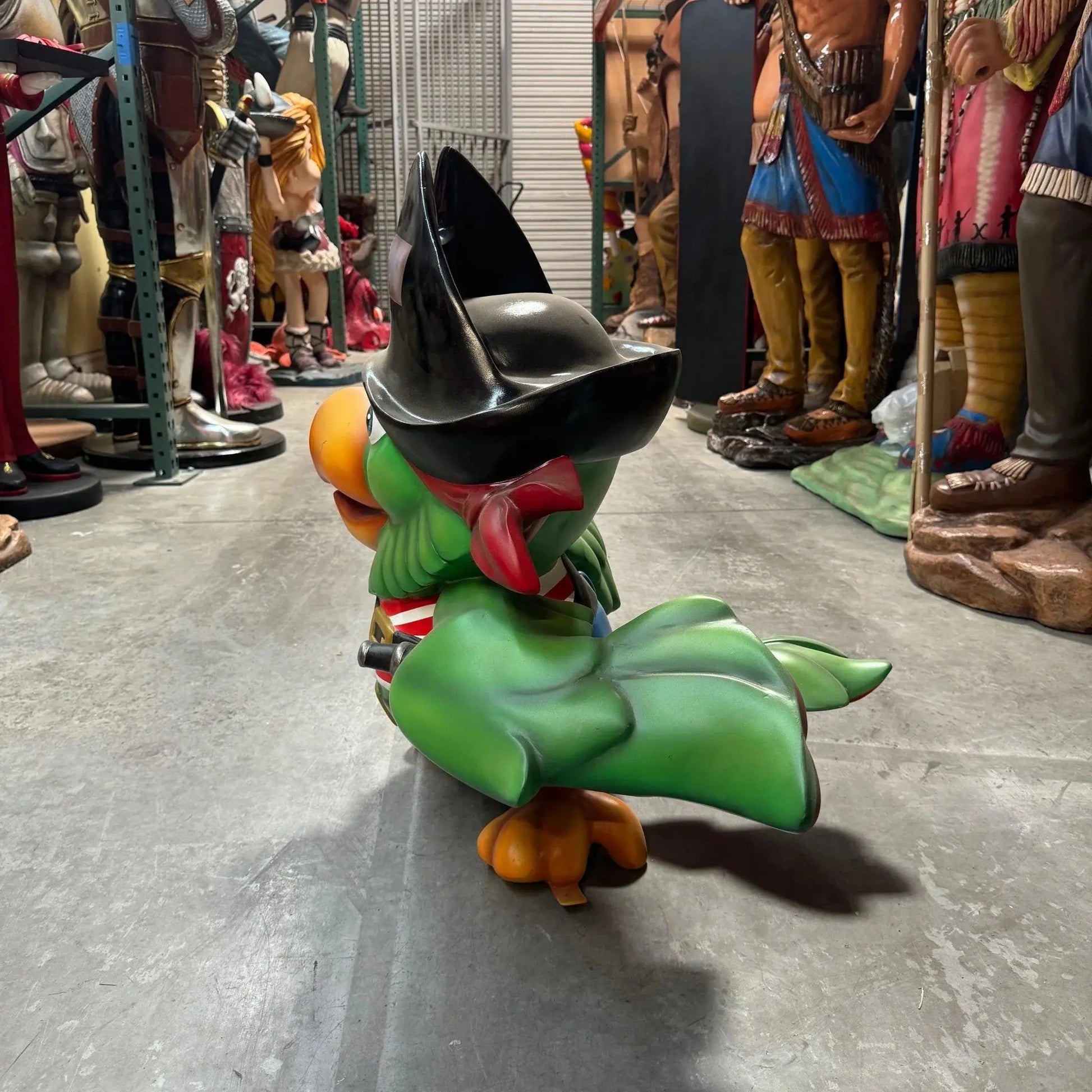 Comic Green Pirate Parrot Statue A0707-6015-T
