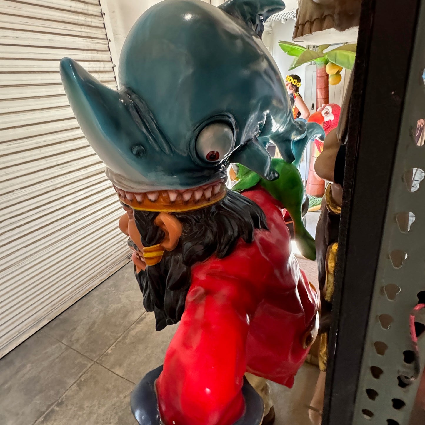 Pirate and Shark Statue