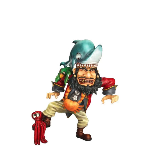 Pirate and Shark Statue - LM Treasures Prop Rentals