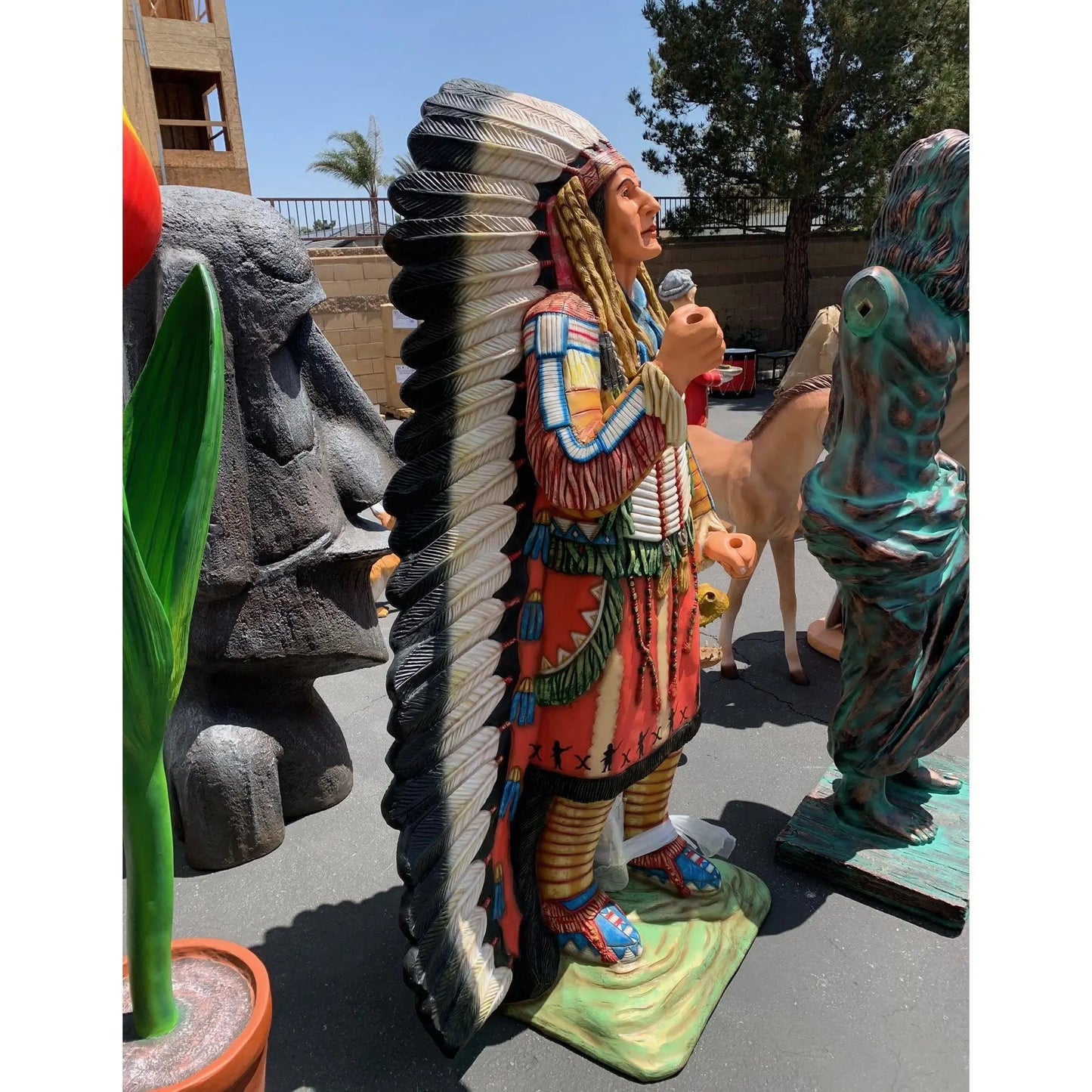 Indian With Spear Statue LS176-609-A