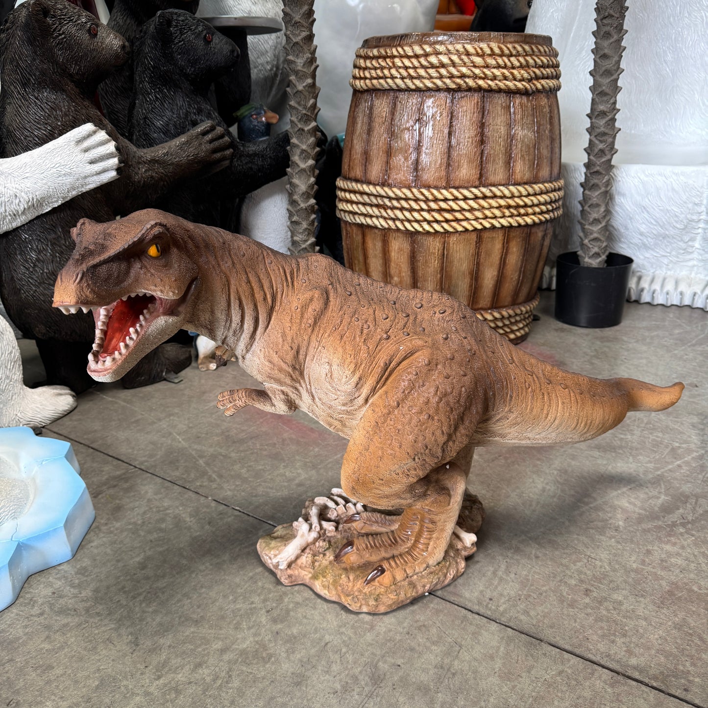 Small Brown T-Rex Dinosaur Statue