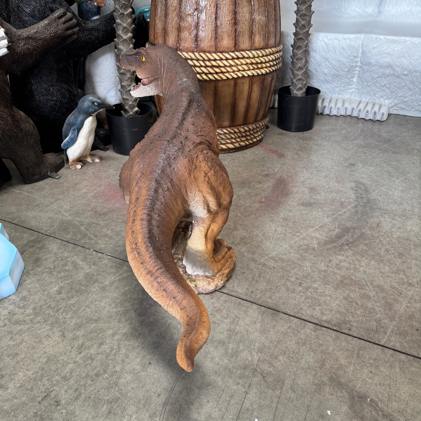 Small Brown T-Rex Dinosaur Statue