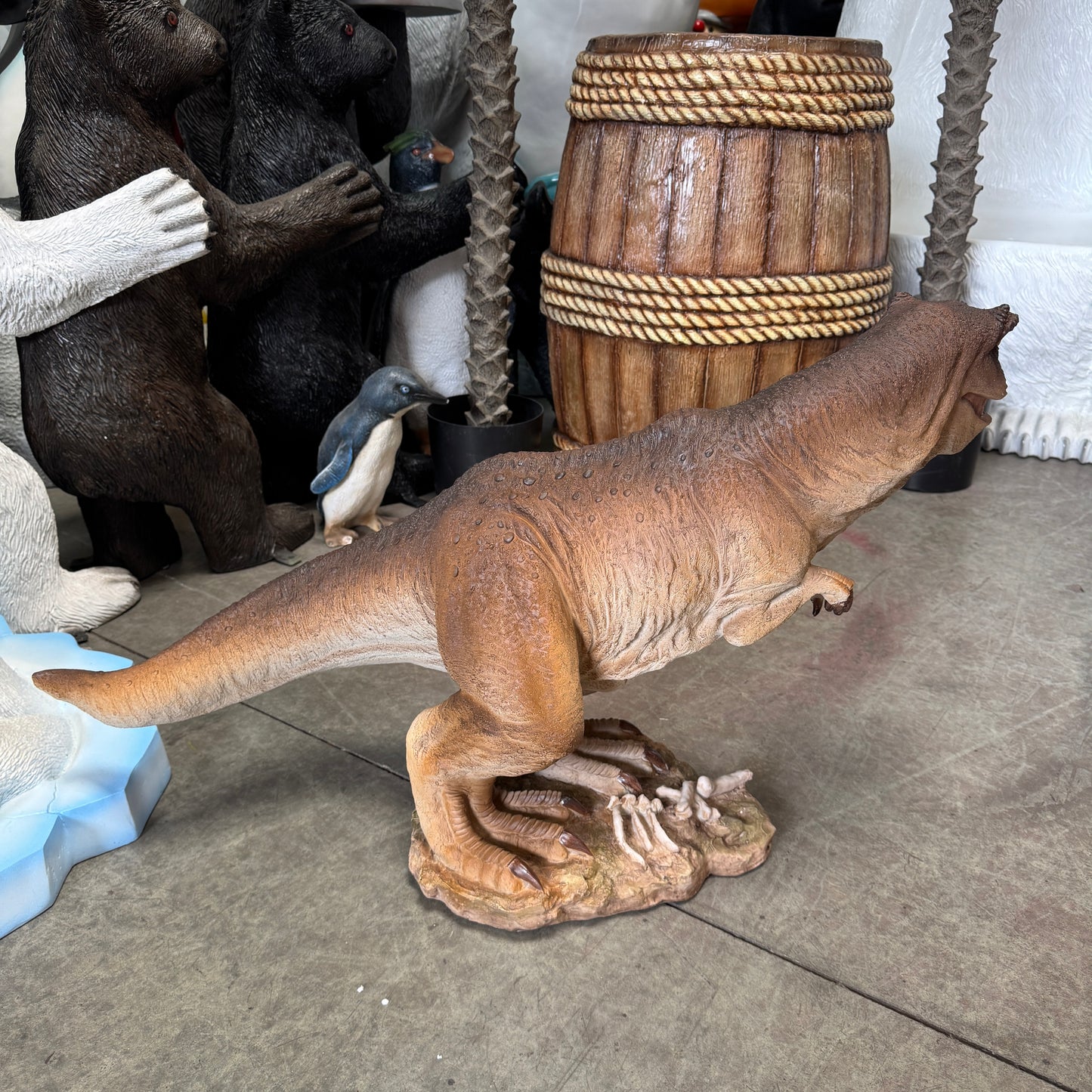 Small Brown T-Rex Dinosaur Statue