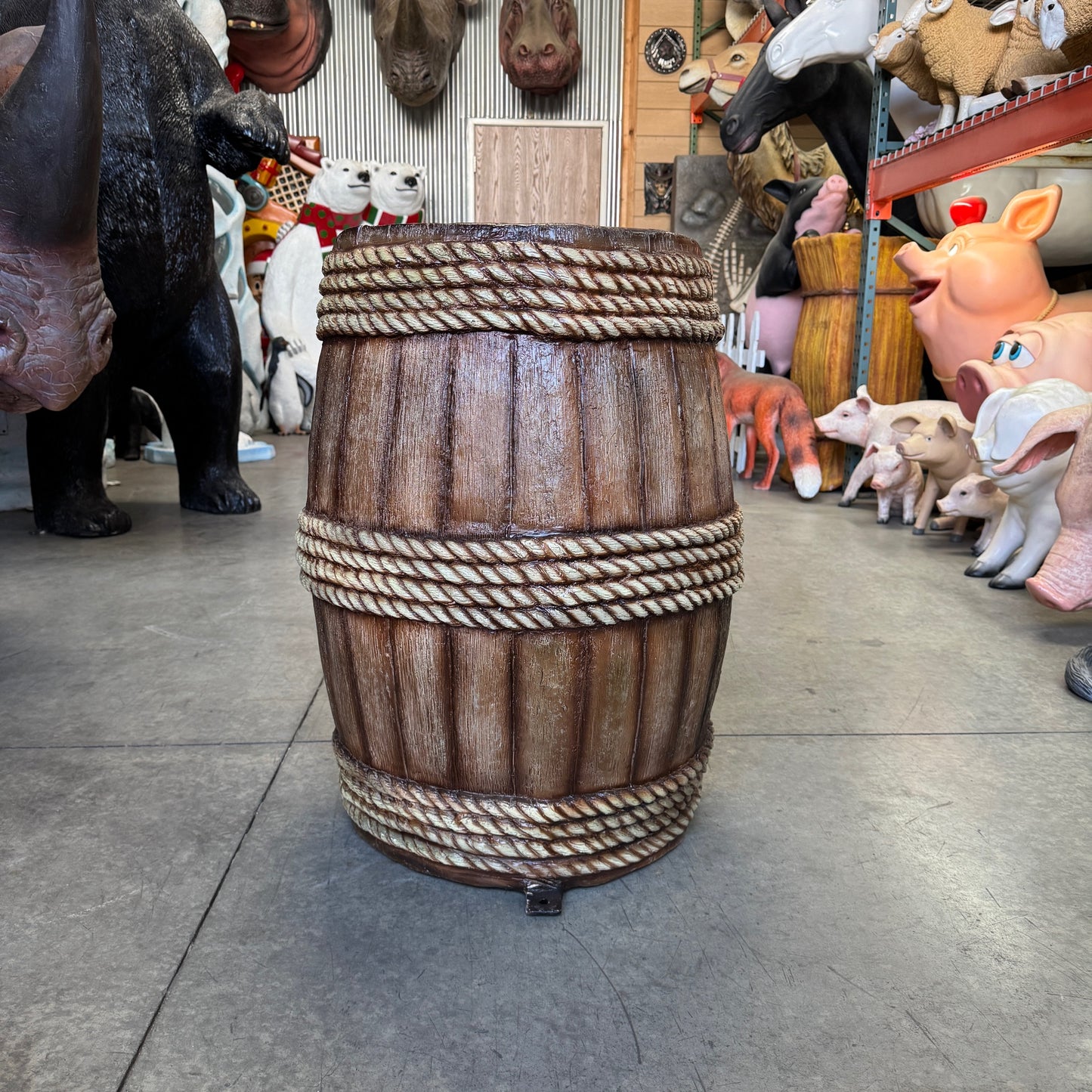 Barrel With Rope Statue