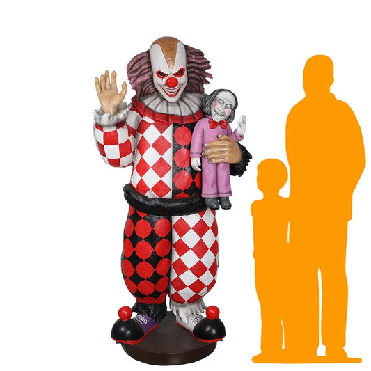 Jester Clown With Doll Statue S0219-6249-T