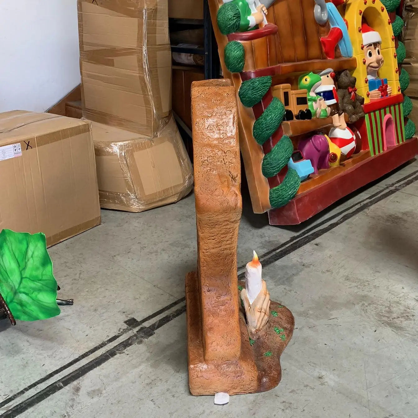 Gravestone One Candle Statue S0224-6250-T