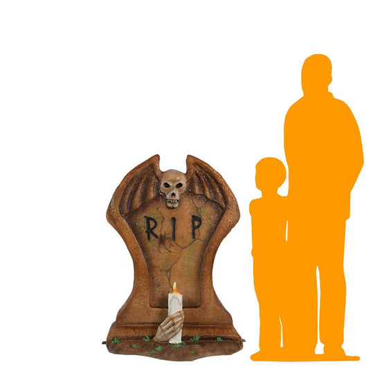 Gravestone One Candle Statue