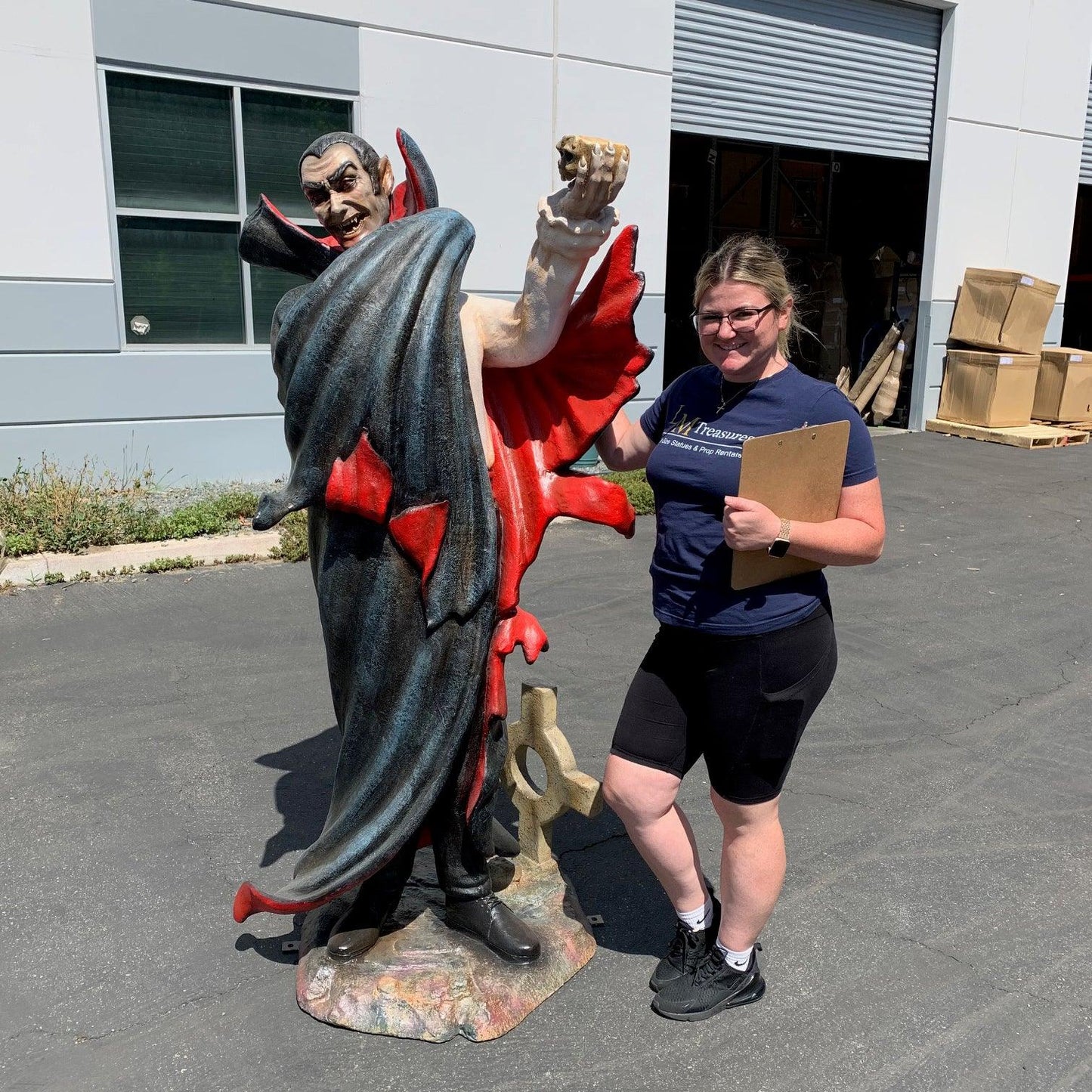 Dracula With Cup Statue