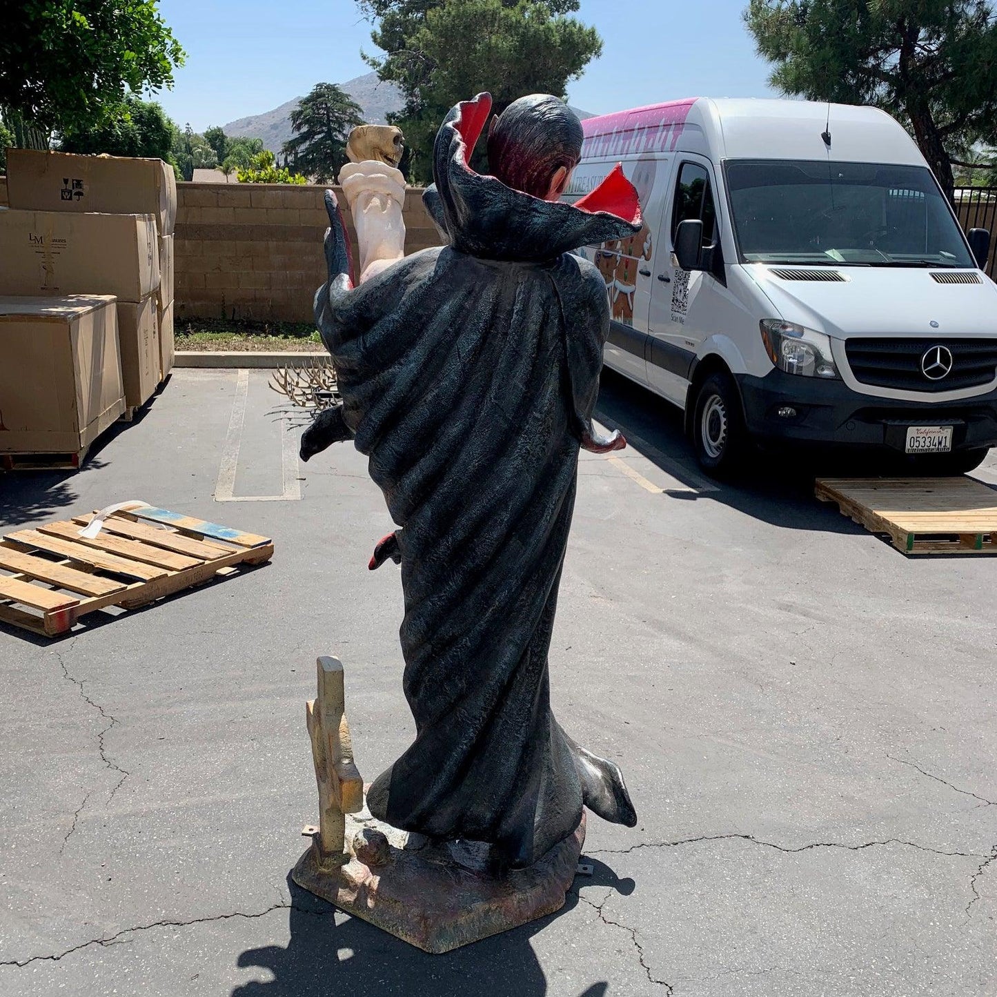 Dracula With Cup Statue