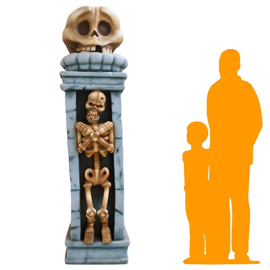 Skeleton Pillar Statue S0313-6297-T
