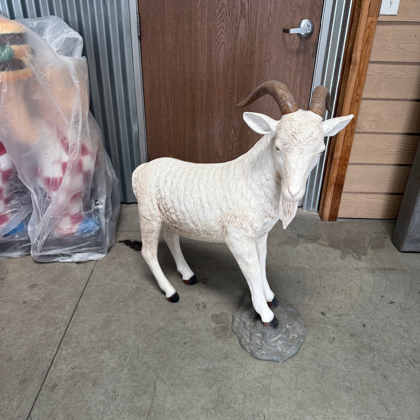 Cream Billy Goat Statue