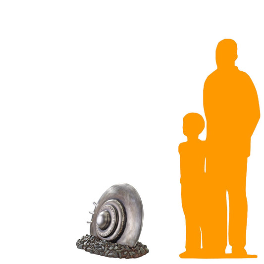 Flying Saucer U.F.O Crash Landing Statue