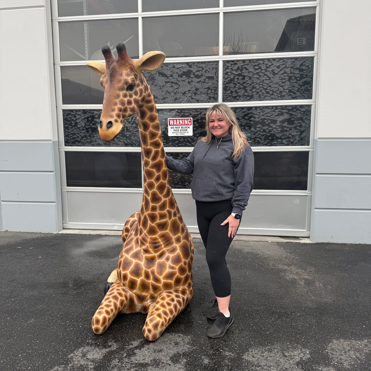 Large Laying Giraffe Statue