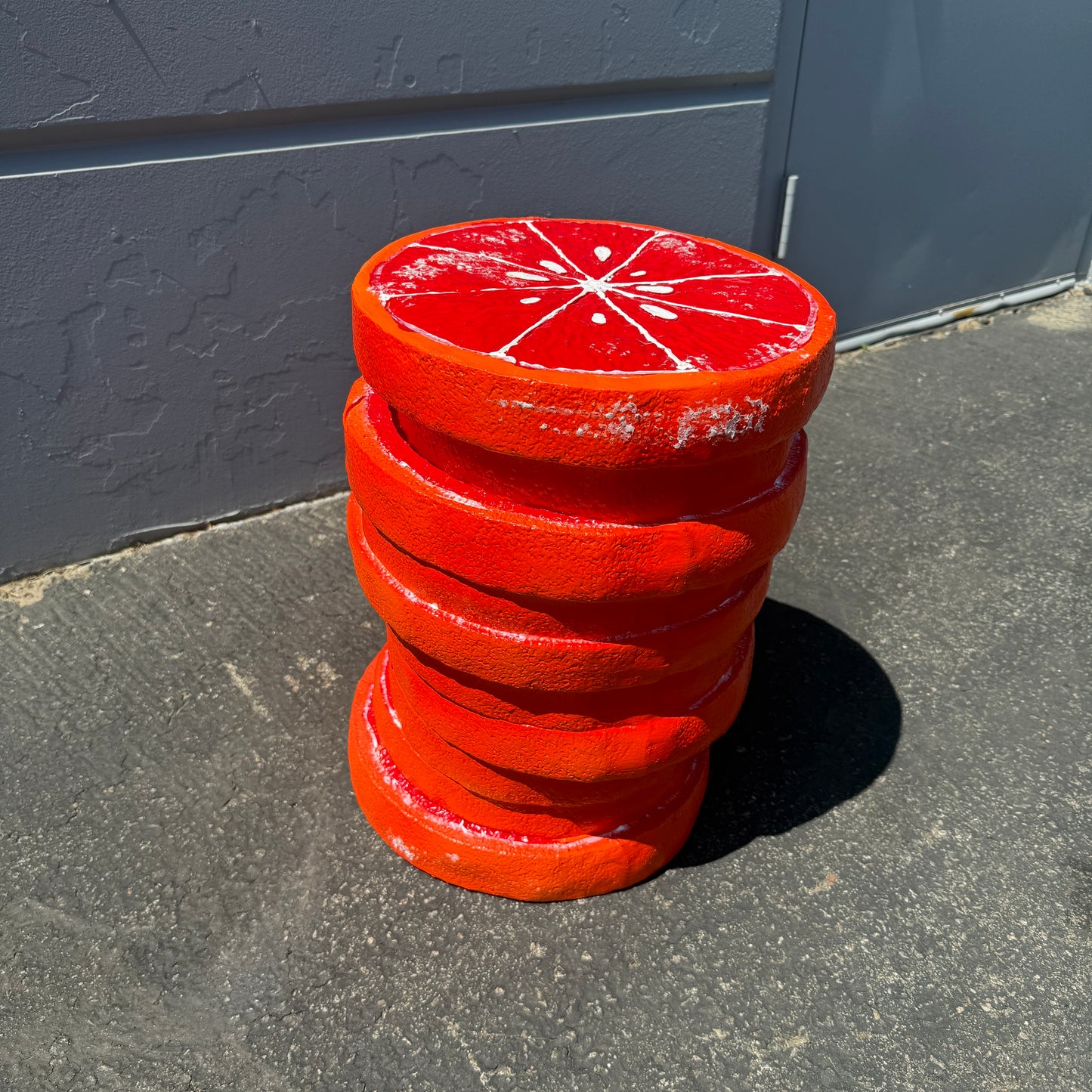 Blood Orange Slices Fruit Table Stool Statue