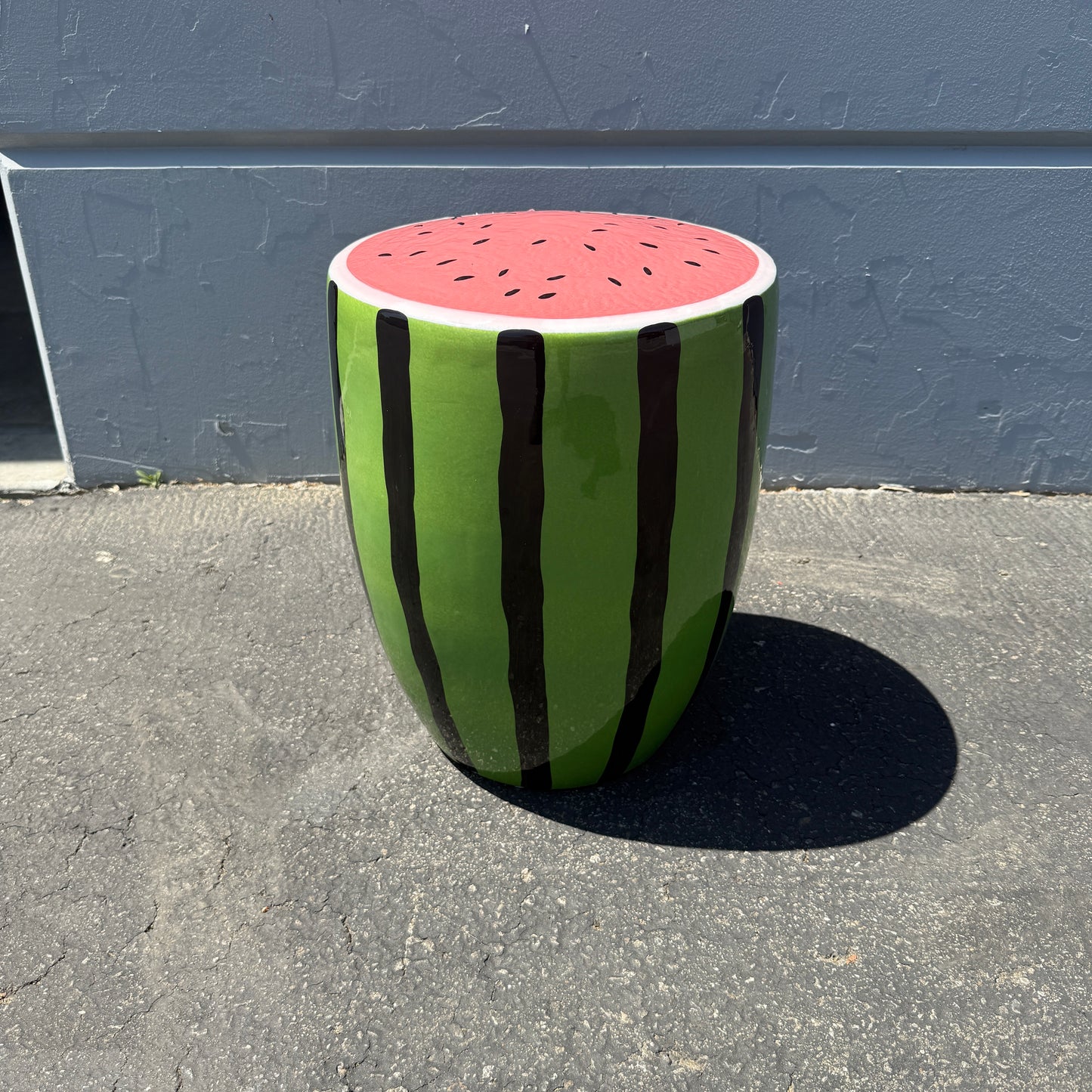 Glossy Watermelon Fruit Table Stool Statue