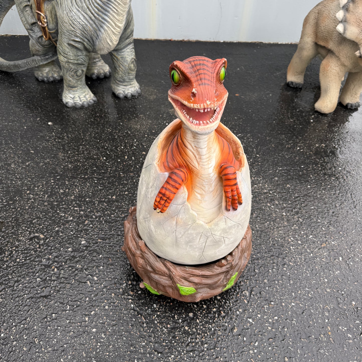 Hatching Raptor Dinosaur Statue