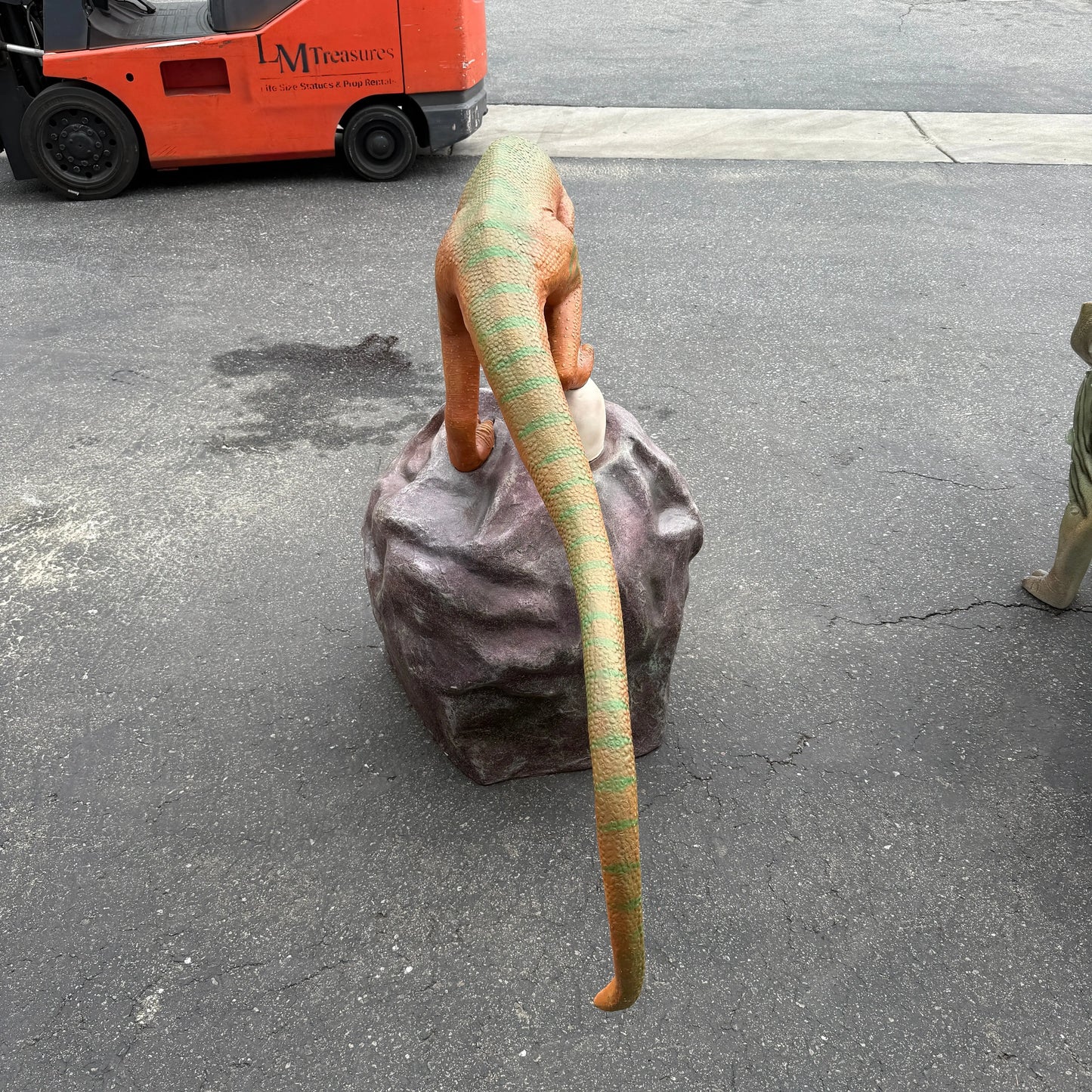 Compsognathus Dinosaur On Rock Statue A0806-R374-PT