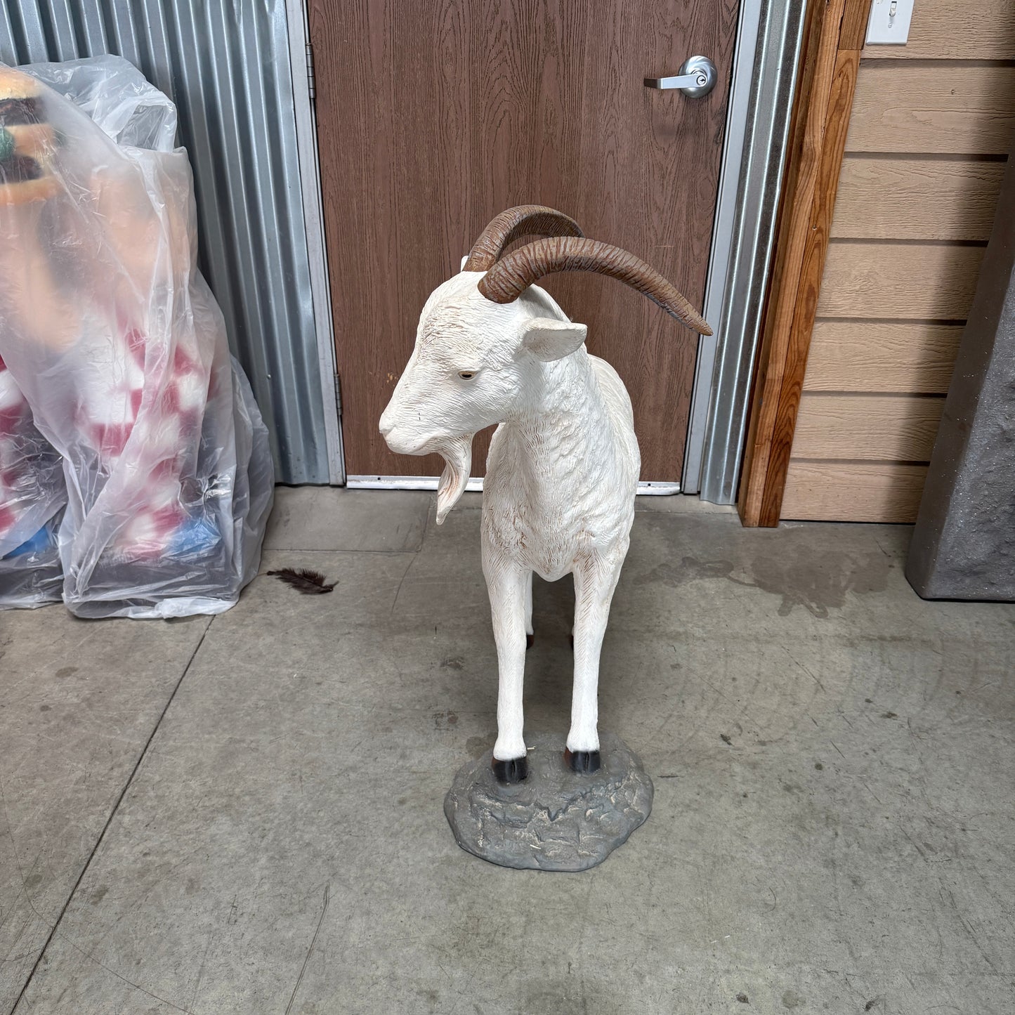 Cream Billy Goat Statue