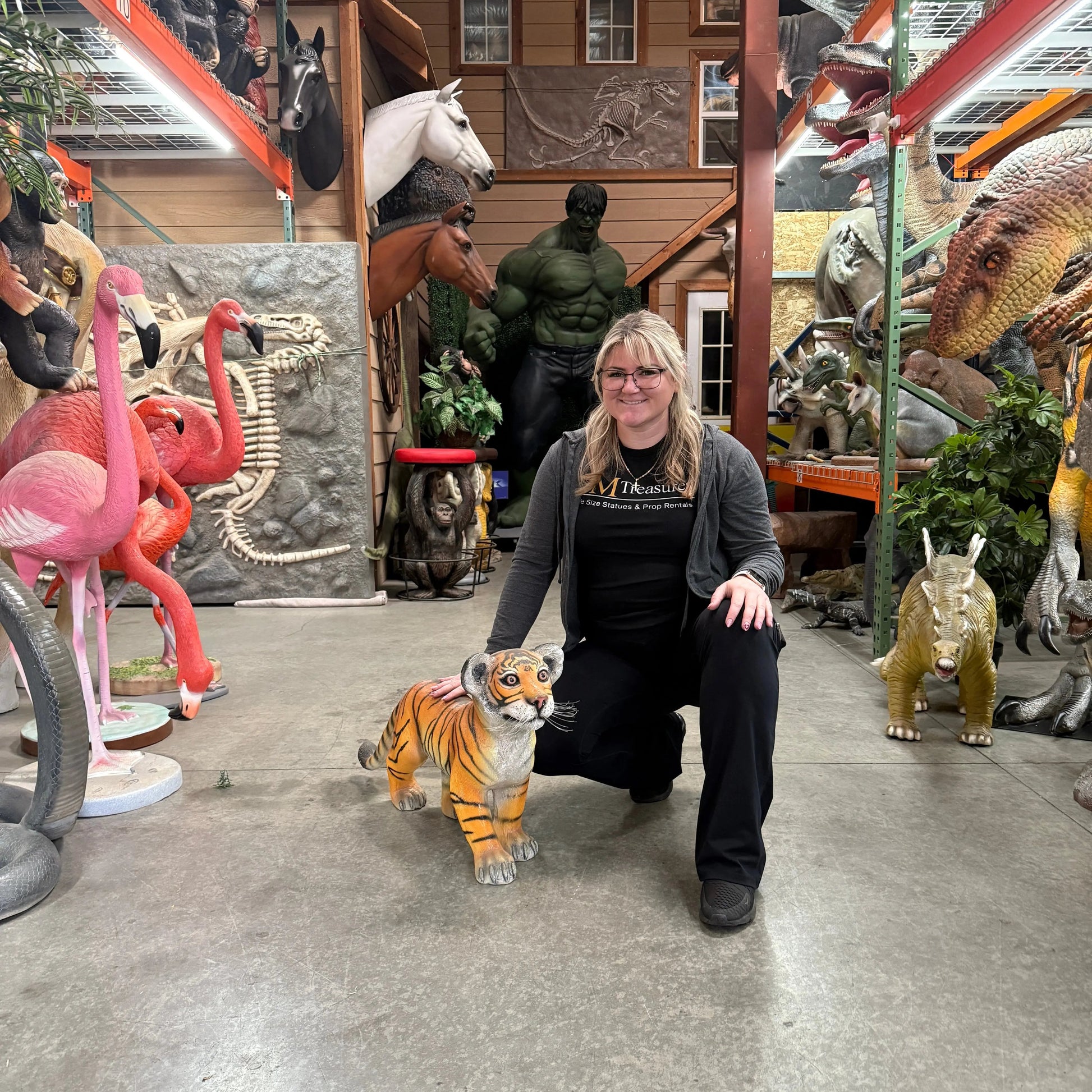 Tiger Cub Standing Statue A0193-080150-H