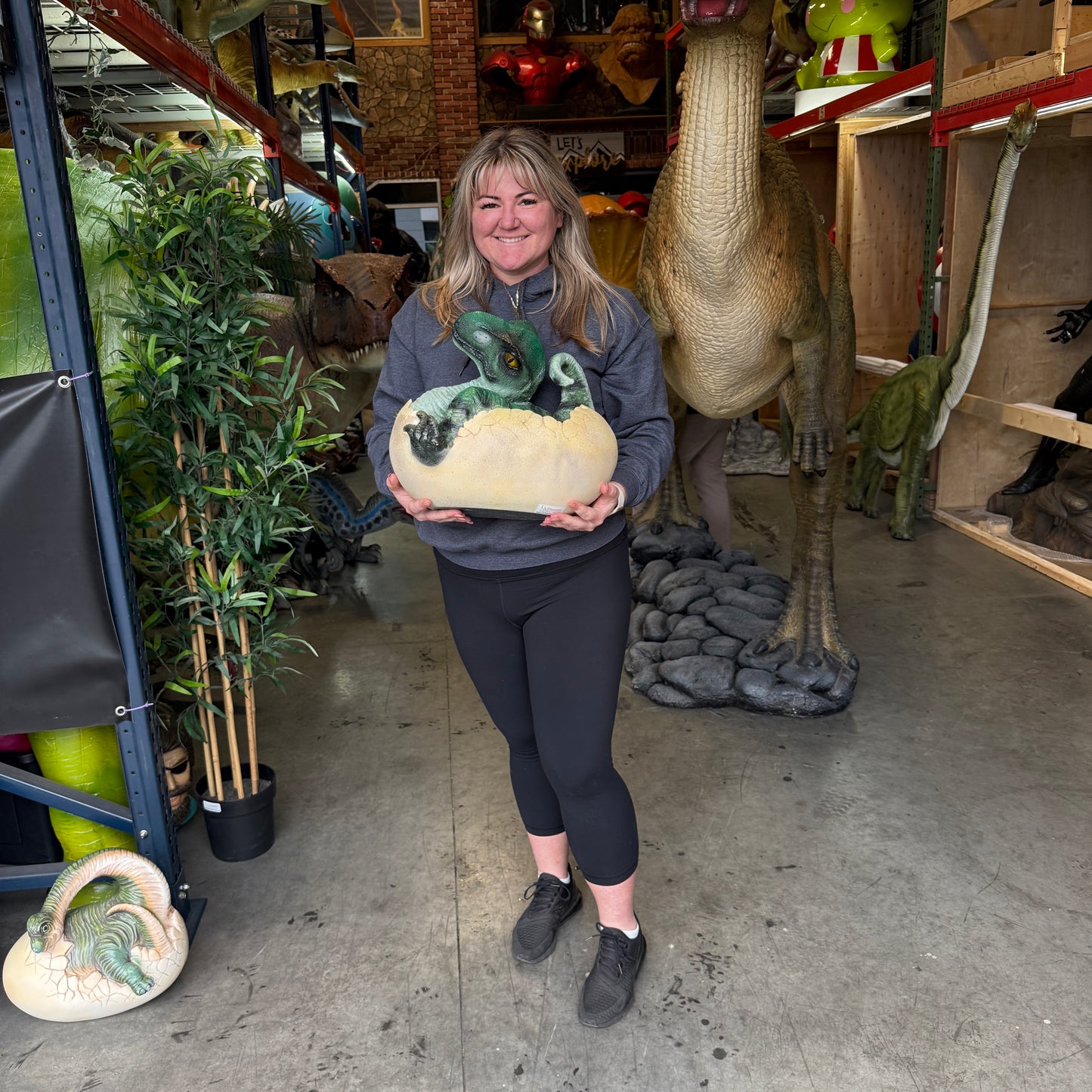 Hatching T-Rex Dinosaur Egg Statue