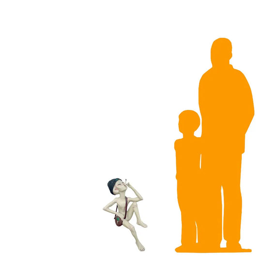 Smoking Alien Sitting Statue LS248-898-A