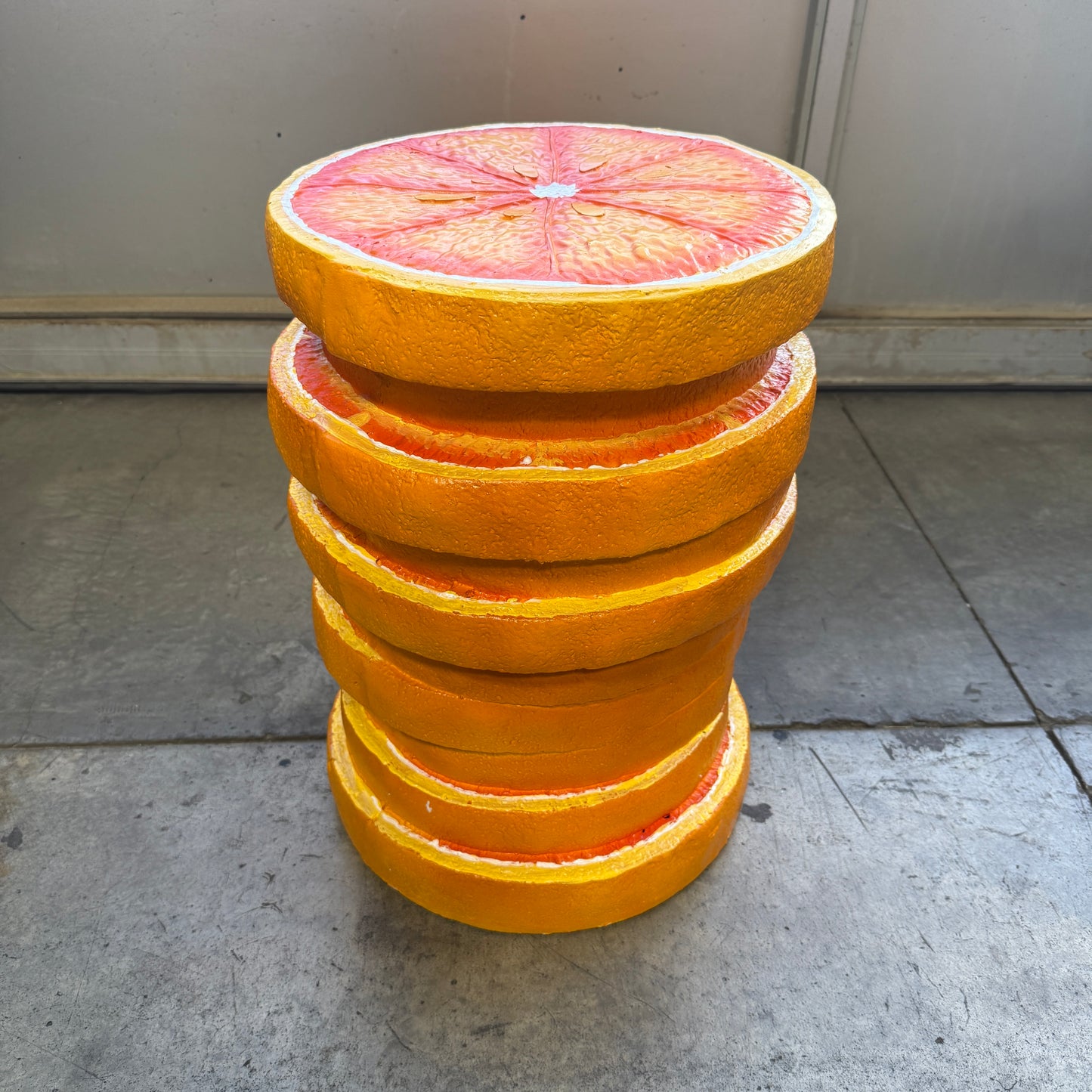 Orange Slices Fruit Table Stool Statue