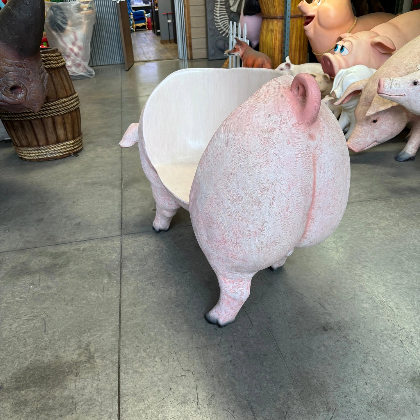 Pig Bench Statue A0367-130077-H