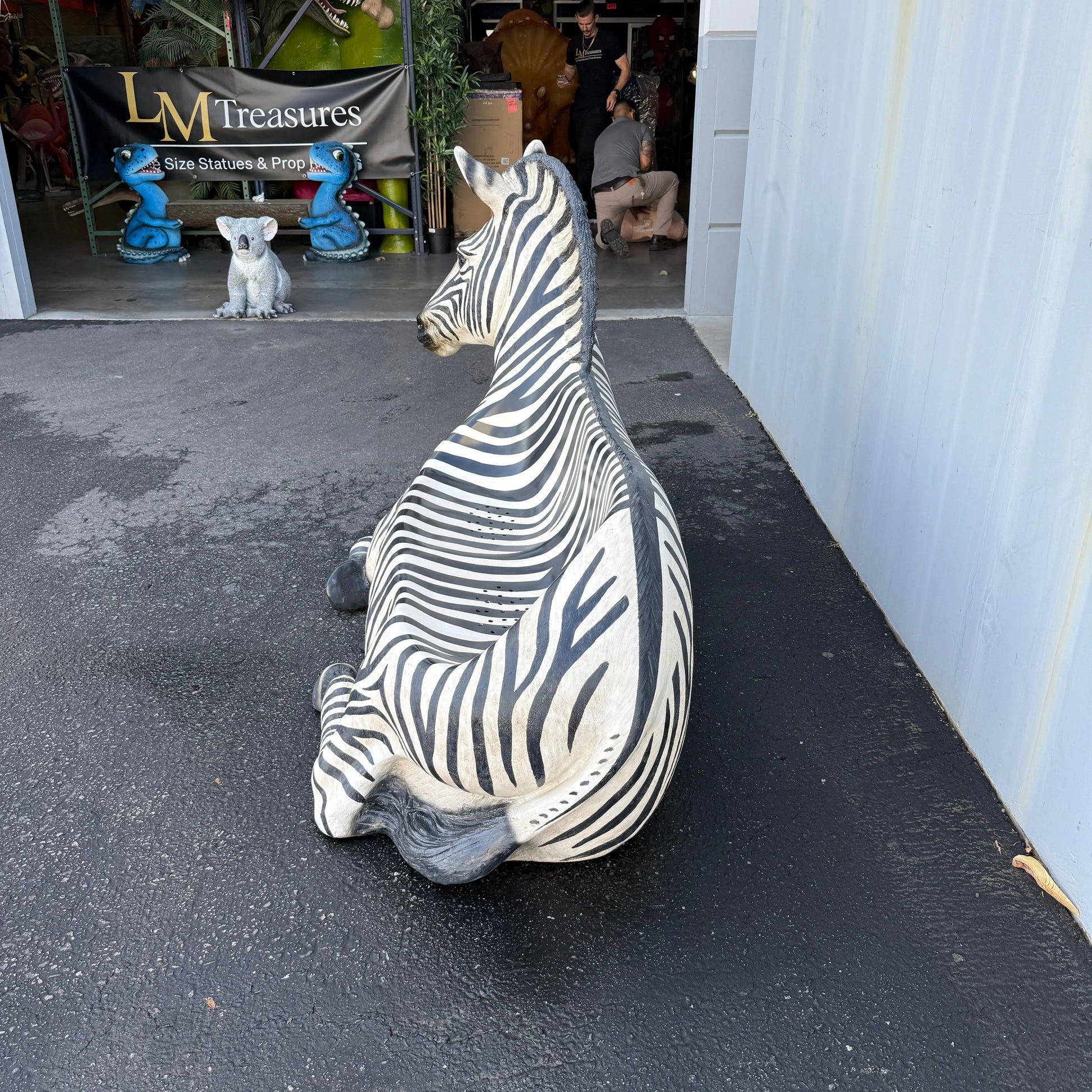 Zebra Bench Life Size Statue A0302-120058-H