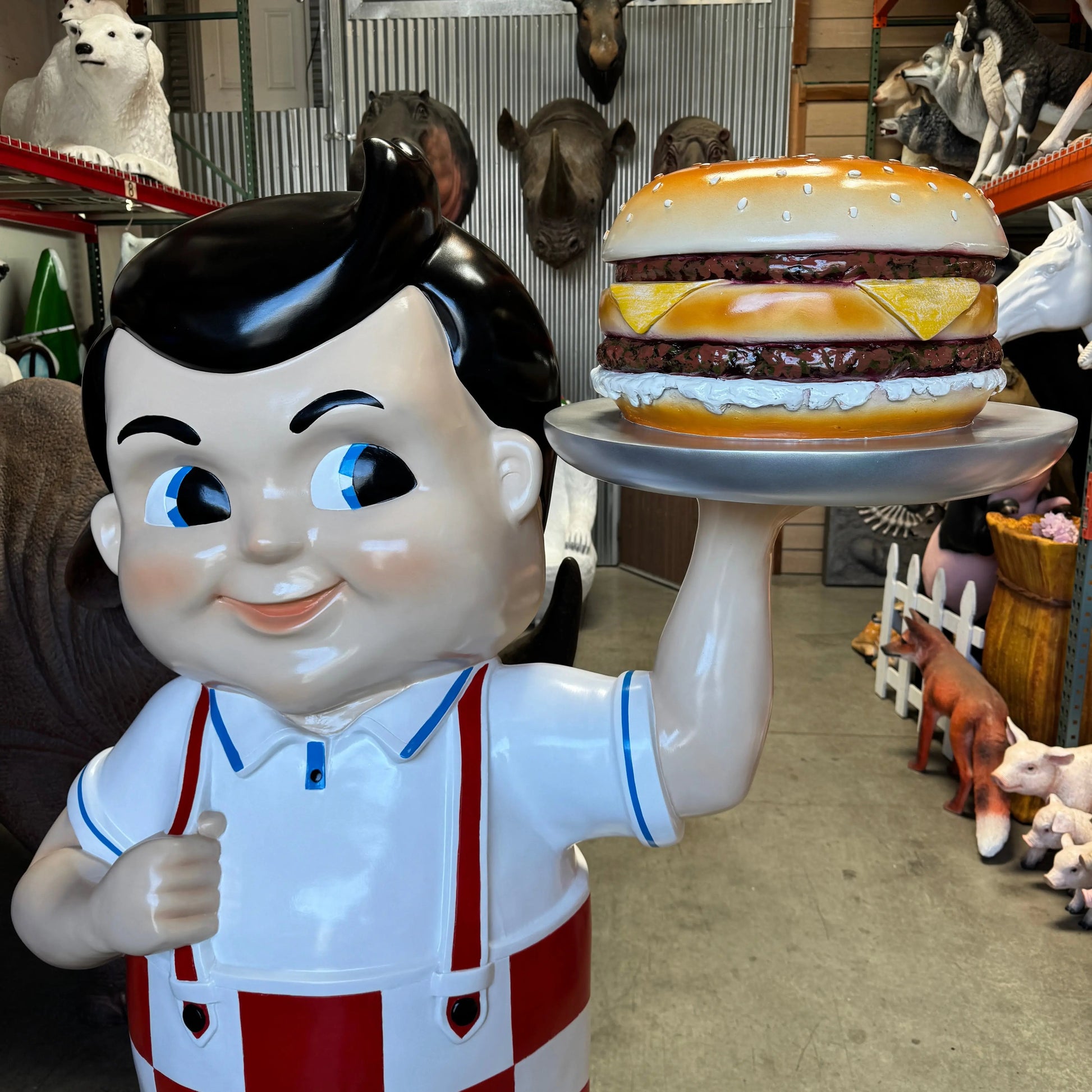 Boy With Hamburger Statue R0307-HD001-H