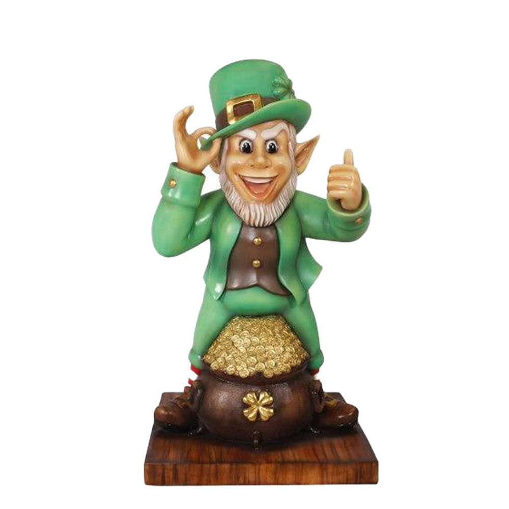 Leprechaun With Gold Life Size Statue