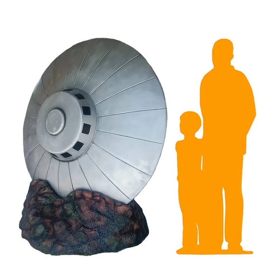 Large Crashed Alien Space Ship UFO Statue M0240-ABD-A