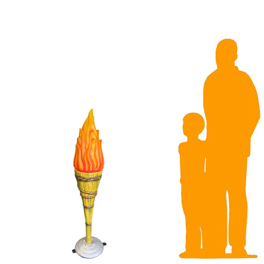 Small Fire Tiki Torch Statue F0226-ABK-A