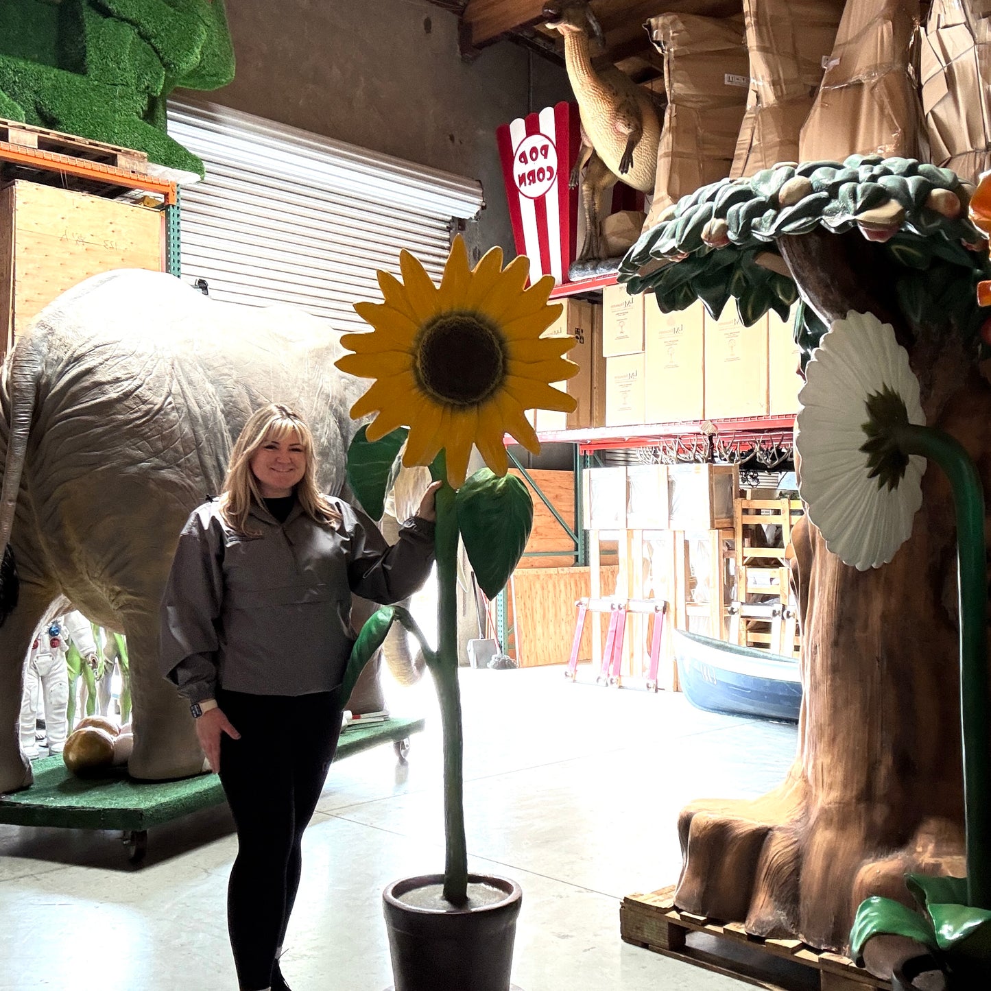 Large Yellow Sunflower Statue