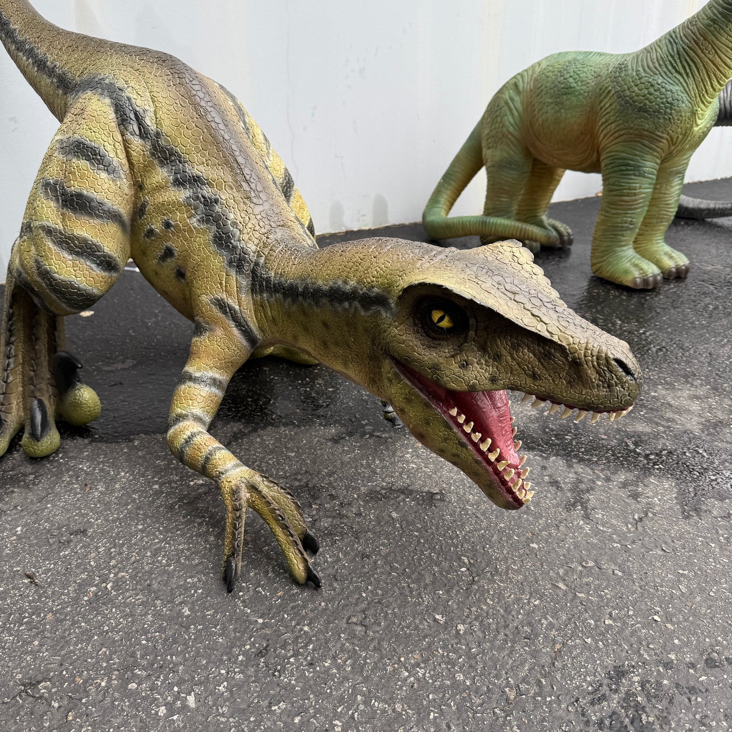 Brown Velociraptor Baby Dinosaur Statue