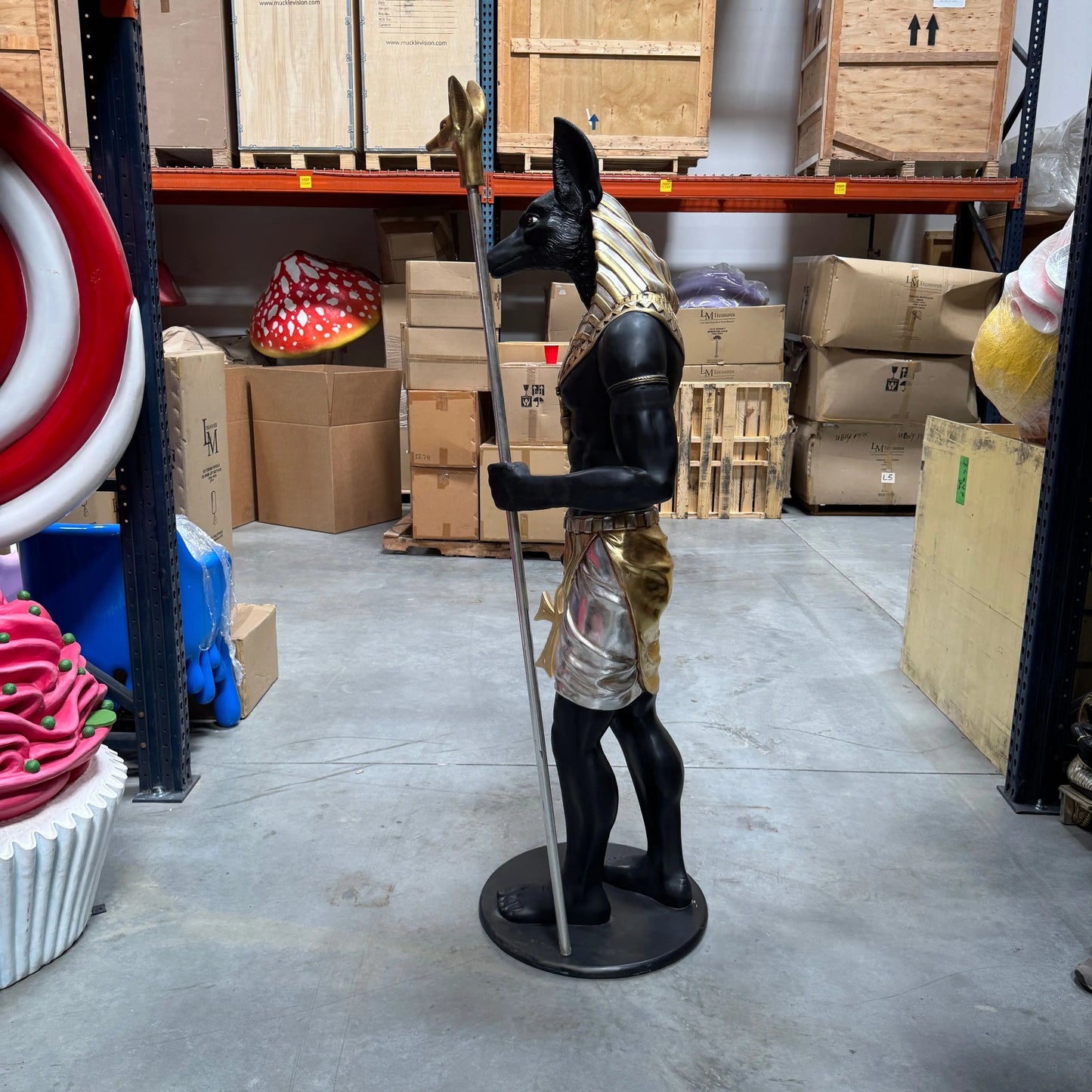 Egyptian Anubis Life Size Statue E0103S-AFA6SB-H