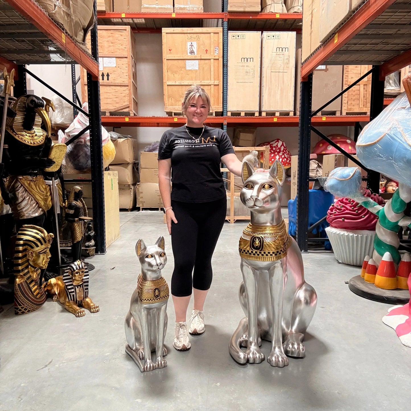 Large Egyptian Bastet Cat Statue E0109-AFCA4-H