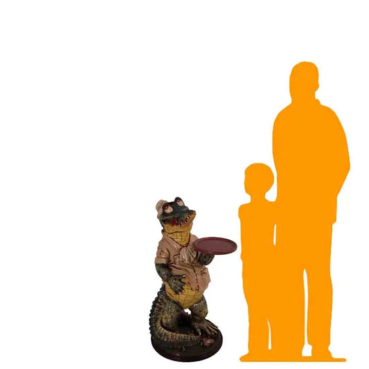 Large Crocodile Butler Statue R0005-AFCRB-H